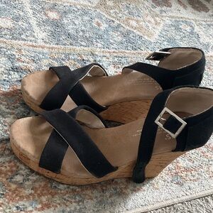 Black Wedge Sandals